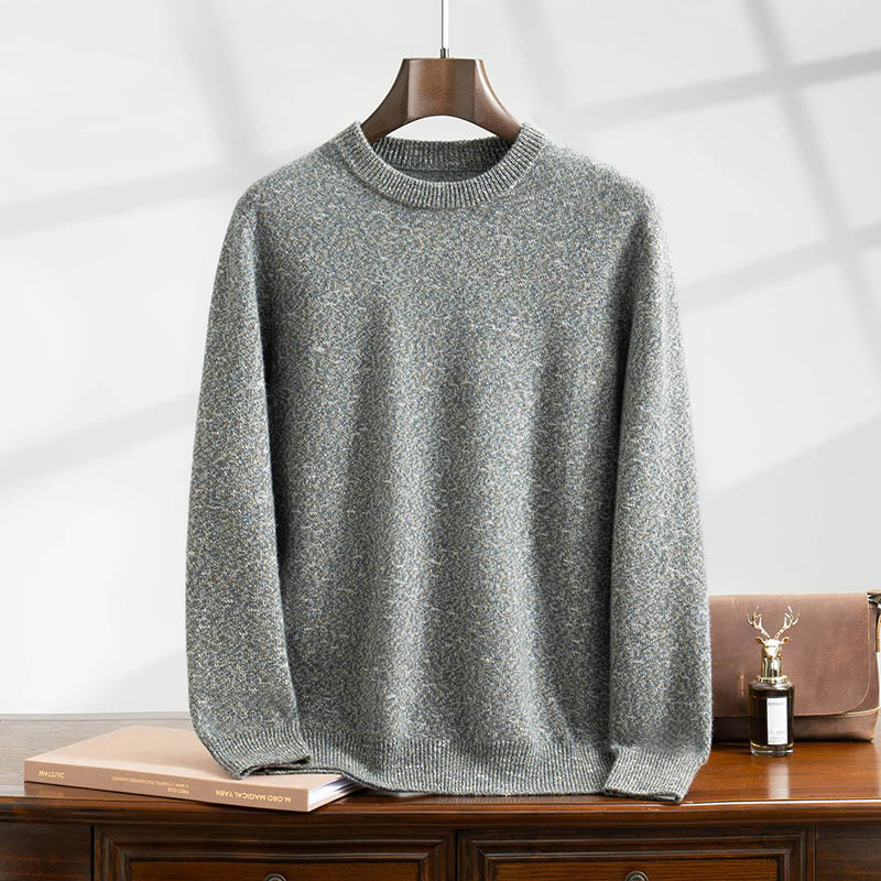 【秋冬上新】男士100%纯山羊绒璀璨星空圆领时尚内搭针织长袖保暖