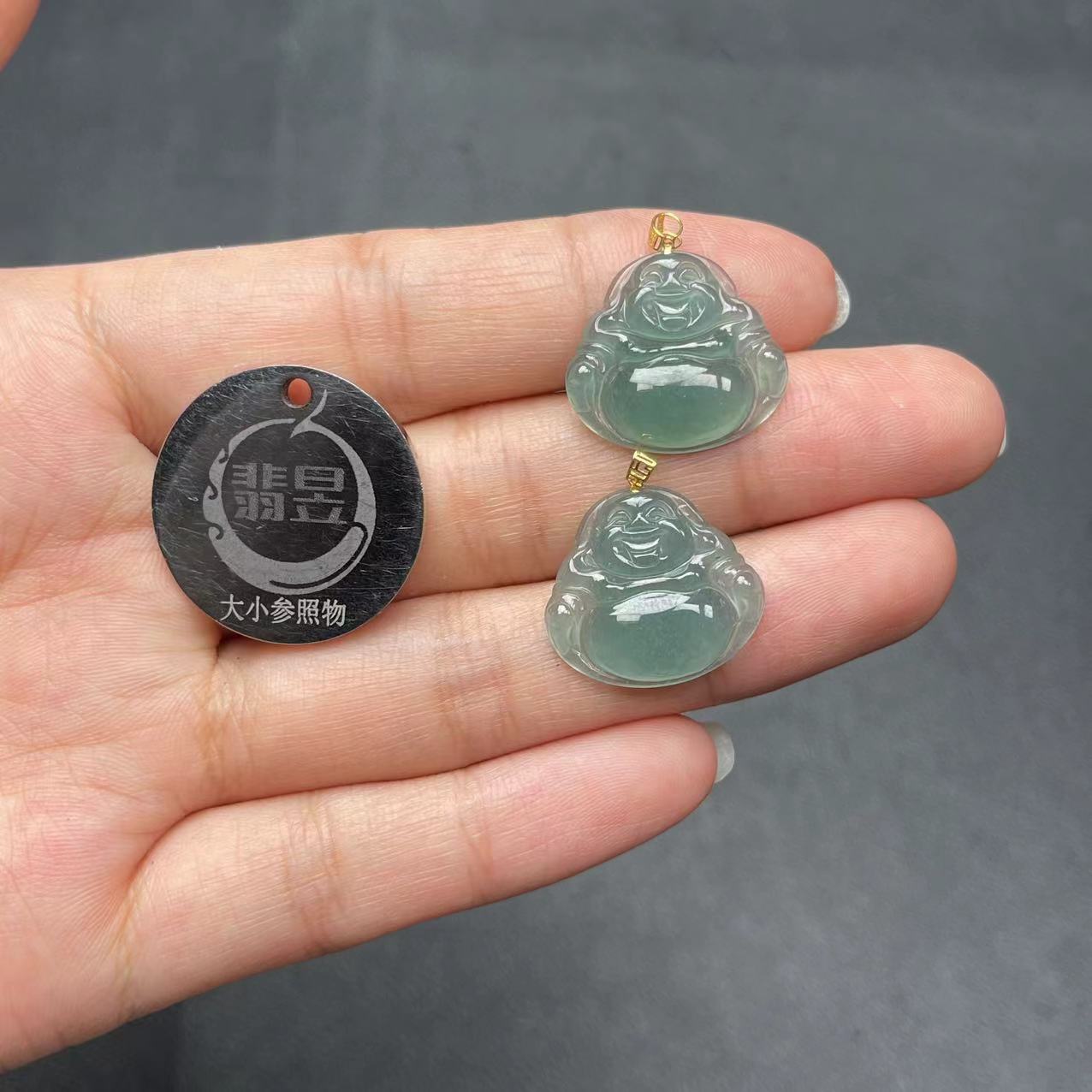 36011T16-4N04-天然A货翡翠吊坠18k金扣-多样性-发一件-