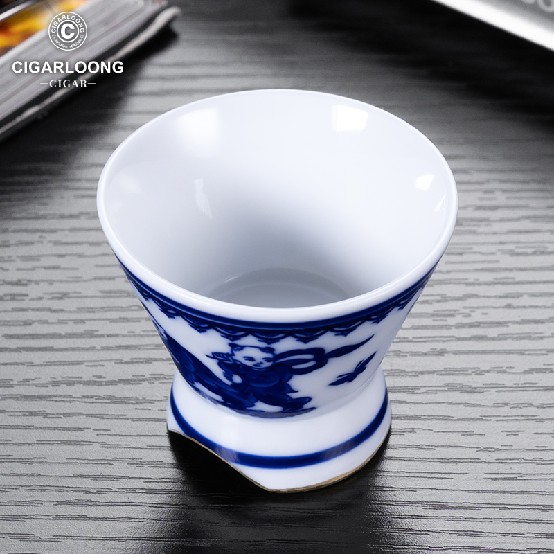 茄龙雪茄杯防滑底座中式图案可做茄托国风家用摆件雪茄杯CL-25EX1