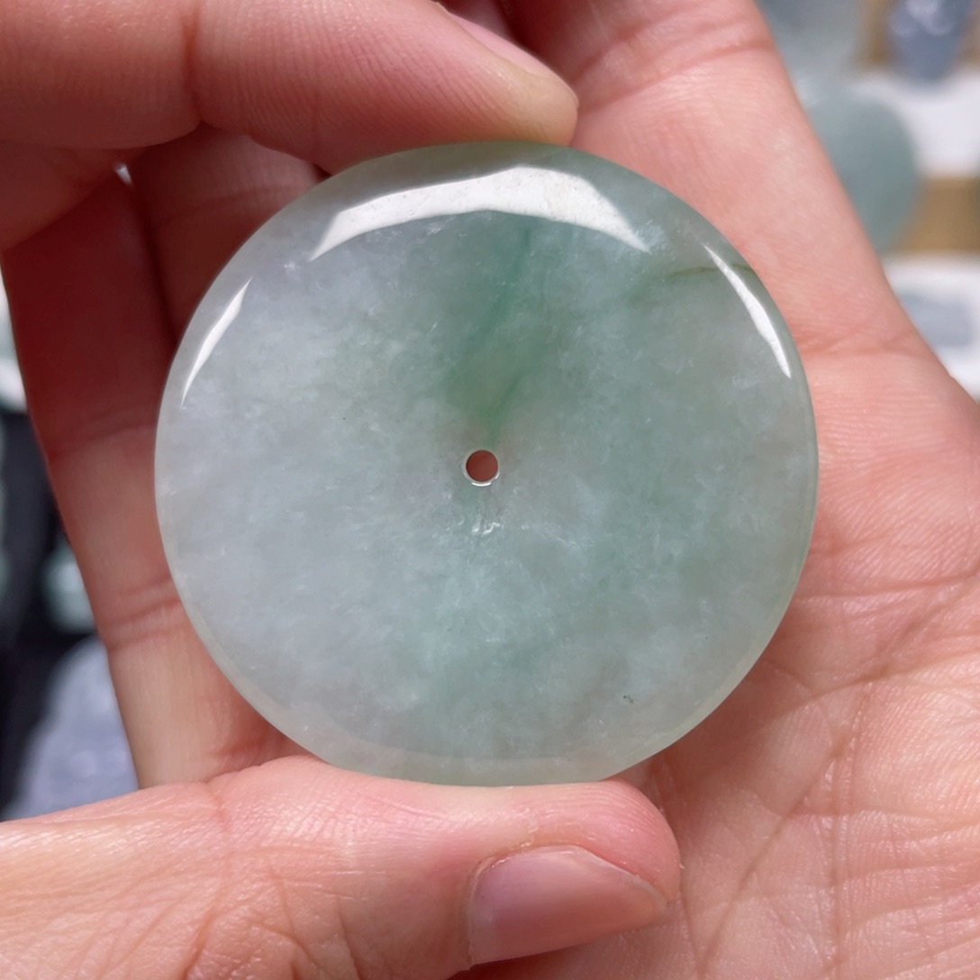 翡翠颈饰未镶嵌天然翡翠A货平安扣中号