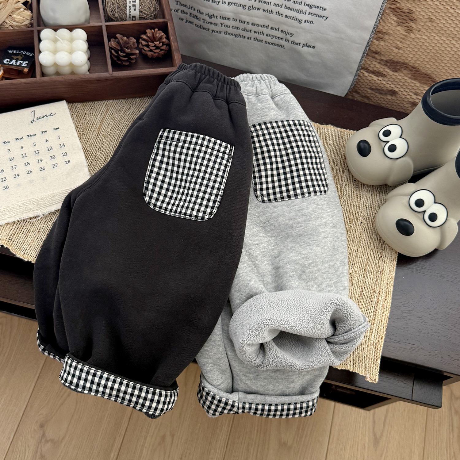 男童加绒裤子冬季新款韩版一体绒长裤宽松儿童潮酷痞帅加绒裤子潮