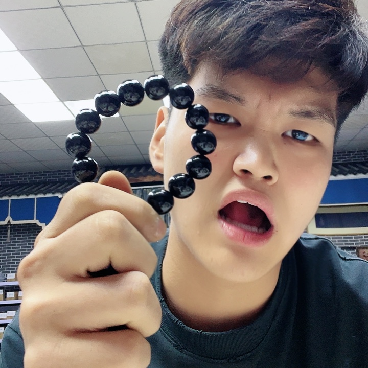 非洲紫檀（红花梨）黑羊纸1,4圆珠手串