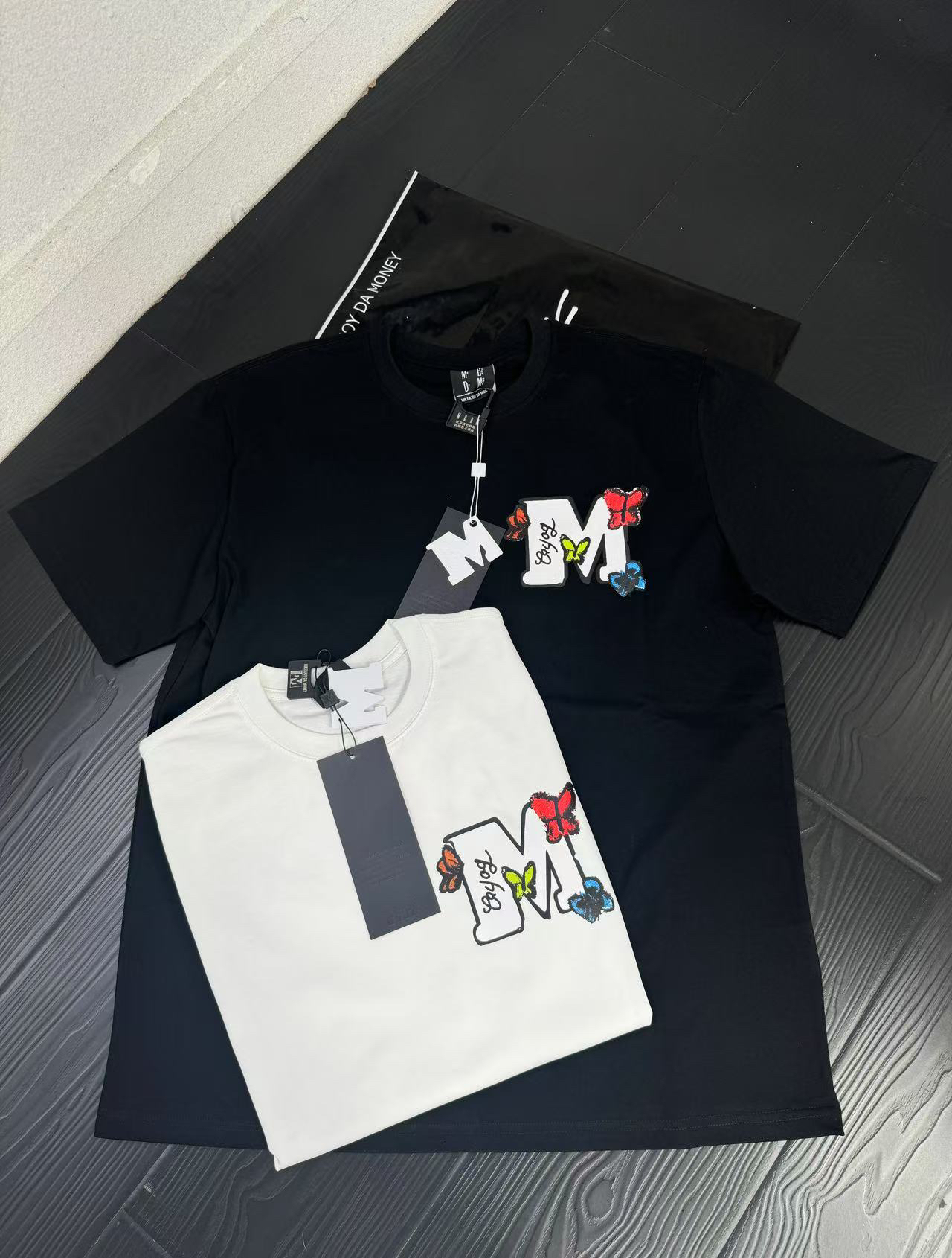 m家蝶园漫步印花短袖T恤