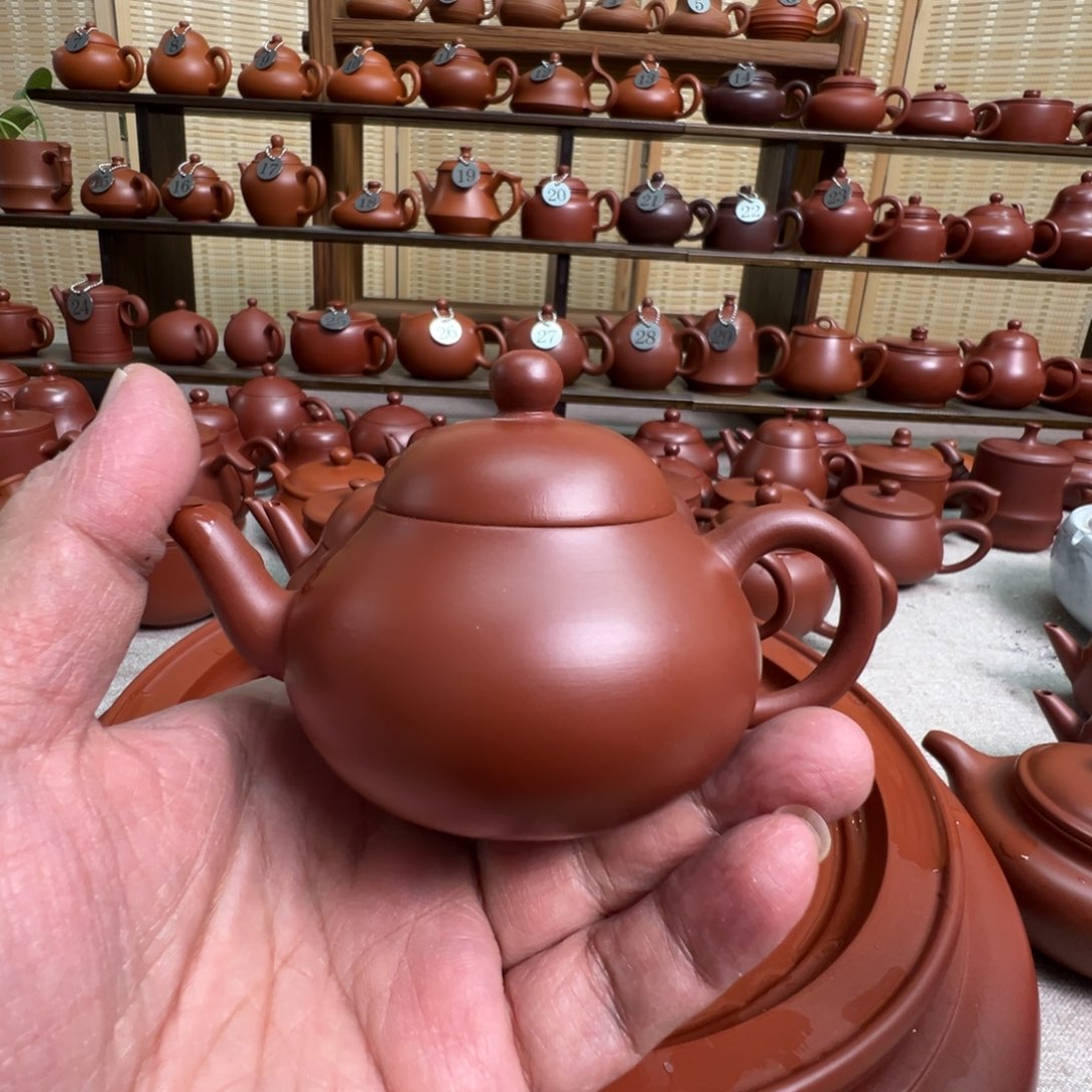快***上紫砂茶壶潮州手拉朱泥壶，微瑕不退换
