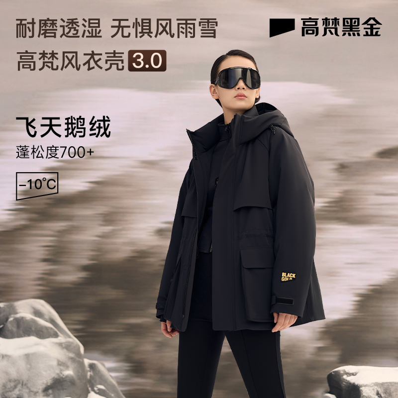 【高梵奢华户外鹅绒服】高梵风衣壳羽绒服女新款加厚爆款短款保暖