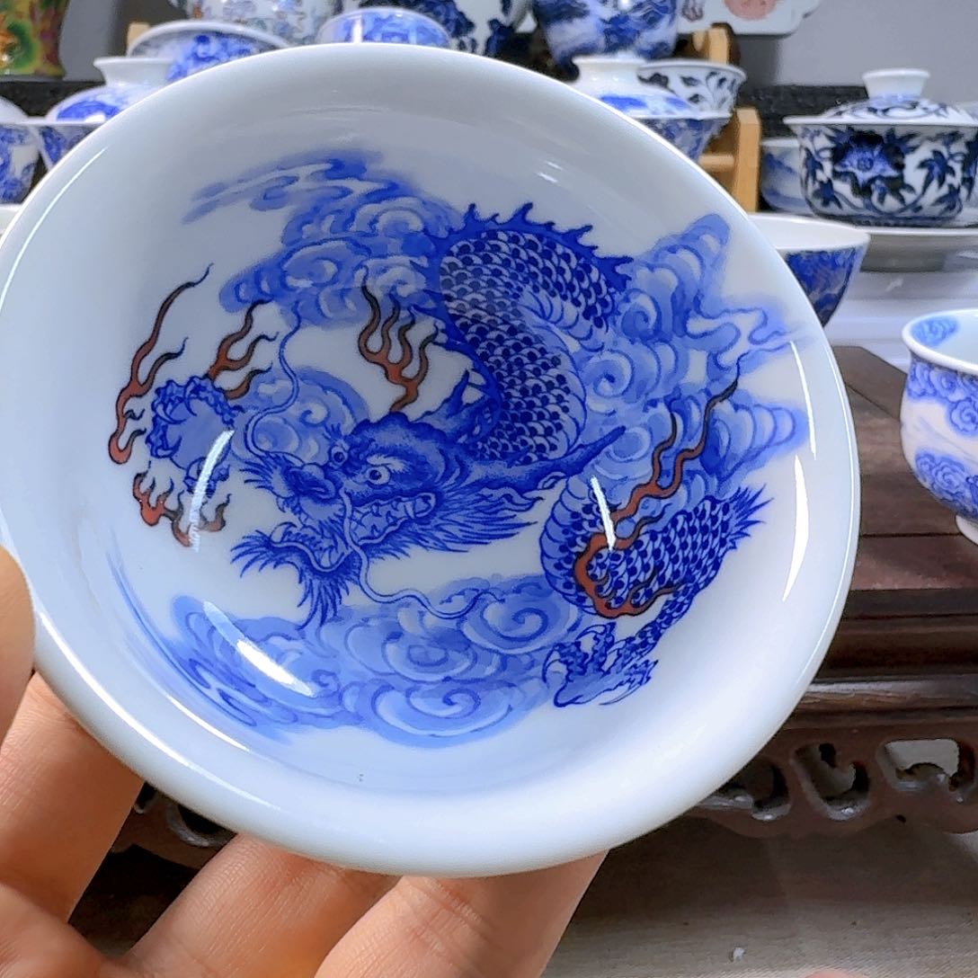 泥塑主人杯手工手绘