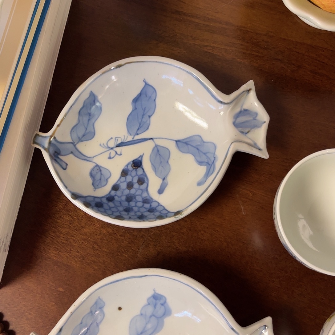 林***儿瓷片石榴盘钵手作器物