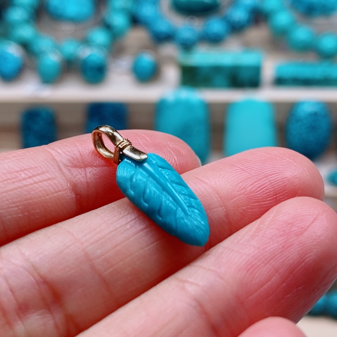 18K金镶嵌绿松石绿松石