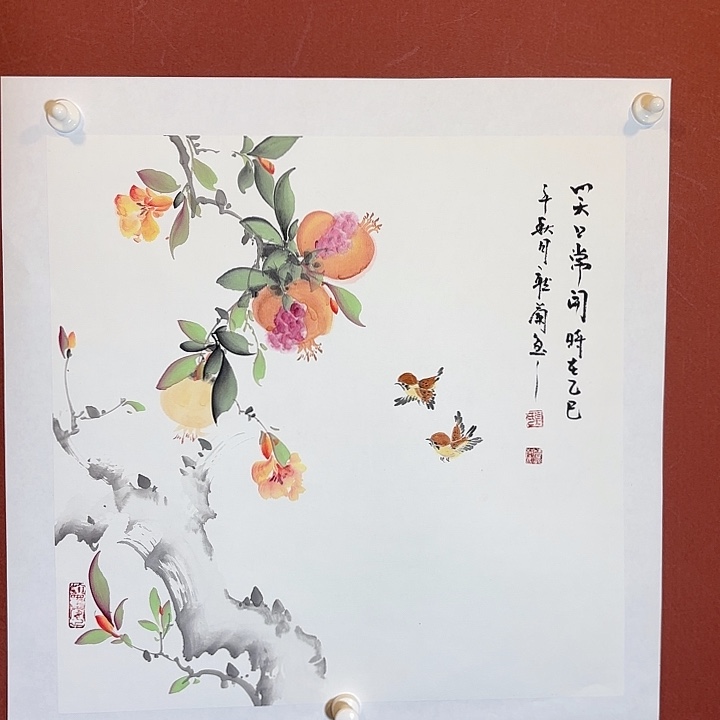 国画听兰老师花鸟