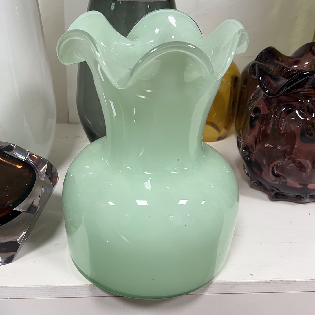 琉璃高25薄荷绿琉璃花器