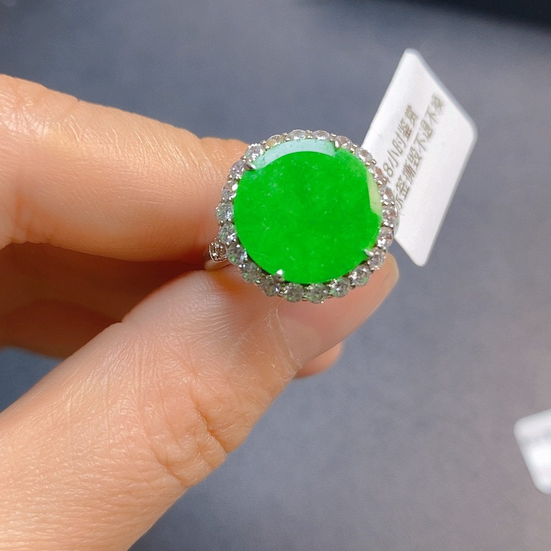 翡翠银S925镶嵌戒指