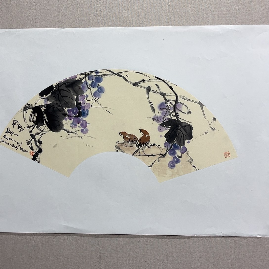 国画艺术家真人手绘