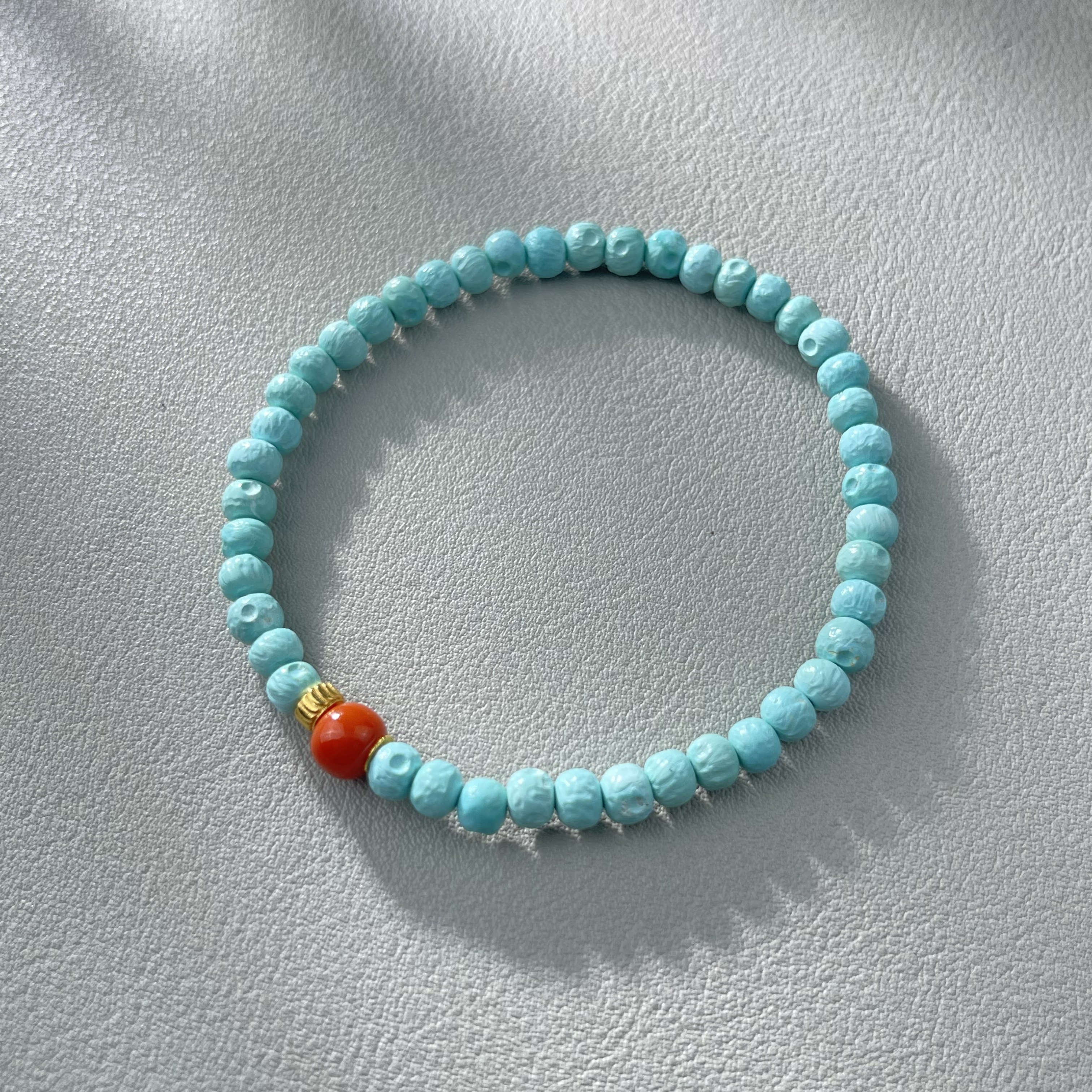 【举石饰品】X02-H29-853绿松石手串18k（一件/约4mm+）Q