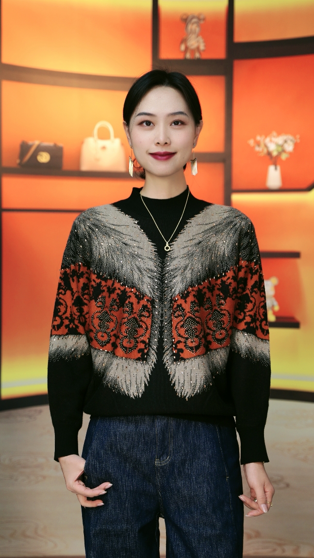 冬季新款妈妈装针织衫上衣气质中年女装休闲时尚内搭毛衣5107