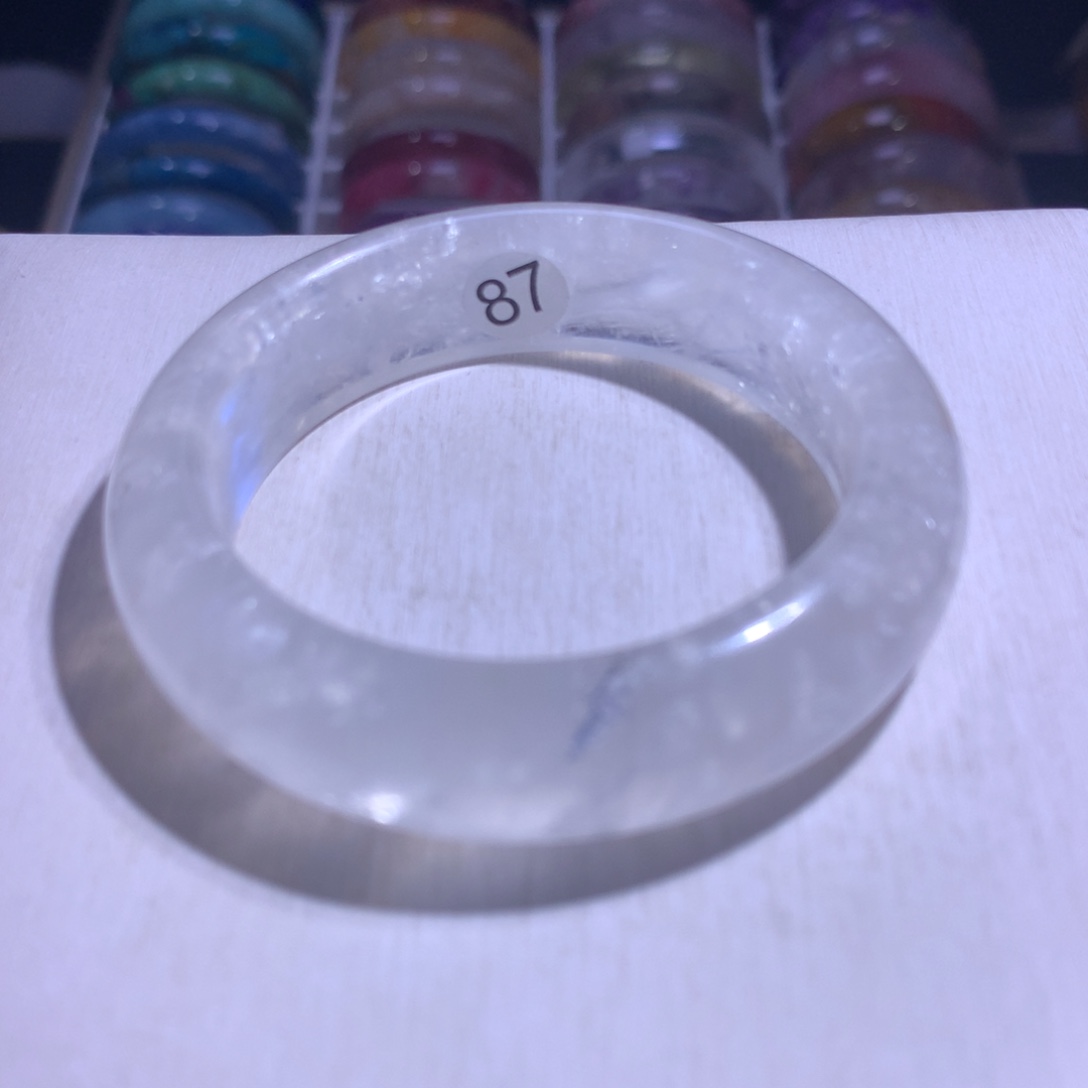 水晶银S925镶嵌手镯蓝月光52.3圈87