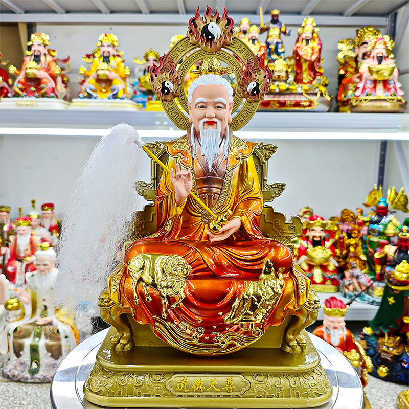 新款树脂三清道主神像道家客厅摆件太上老君道德元始灵宝天尊像