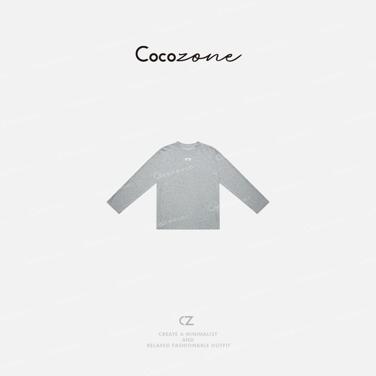 COCO ZONE刘一一【雪花棉】圆领简约图案通勤长袖T恤 CD2A0642