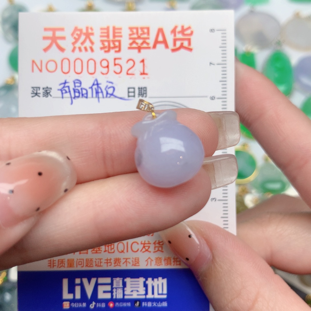 翡翠18K金镶嵌颈饰钱袋