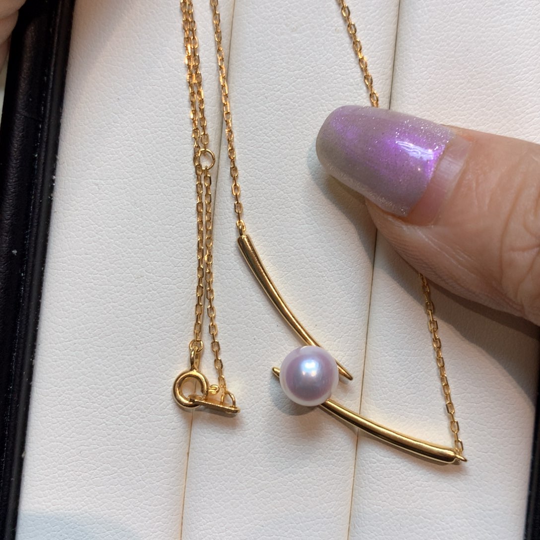 海水珍珠银S925镶嵌颈饰