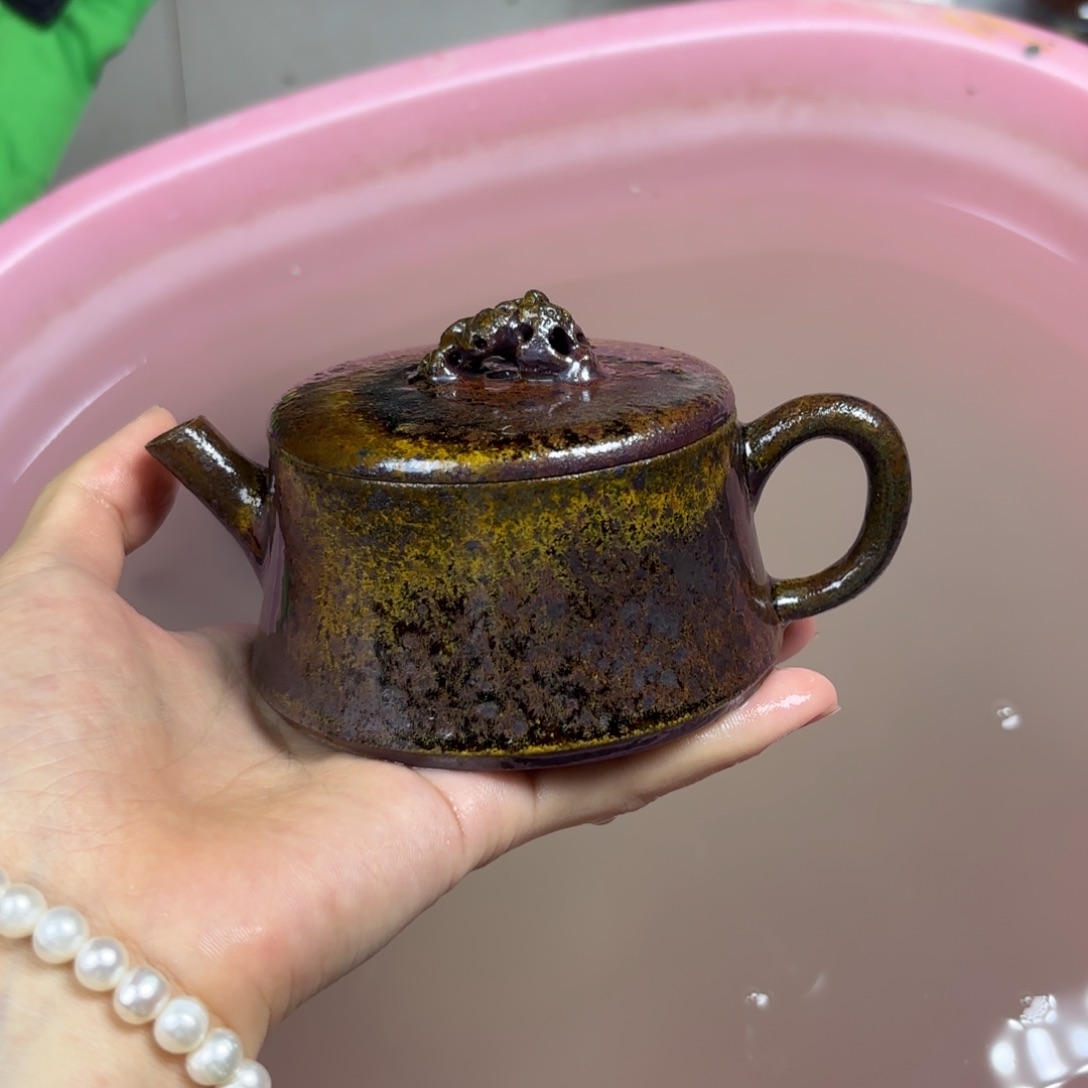 壶柴烧紫砂壶天青汉瓦