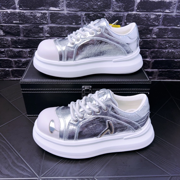 男鞋2025秋季新款头层牛皮简约百搭轻便厚底真皮透气运动休闲板鞋