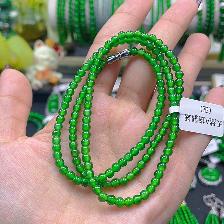 翡翠颈饰未镶嵌圆珠项链4