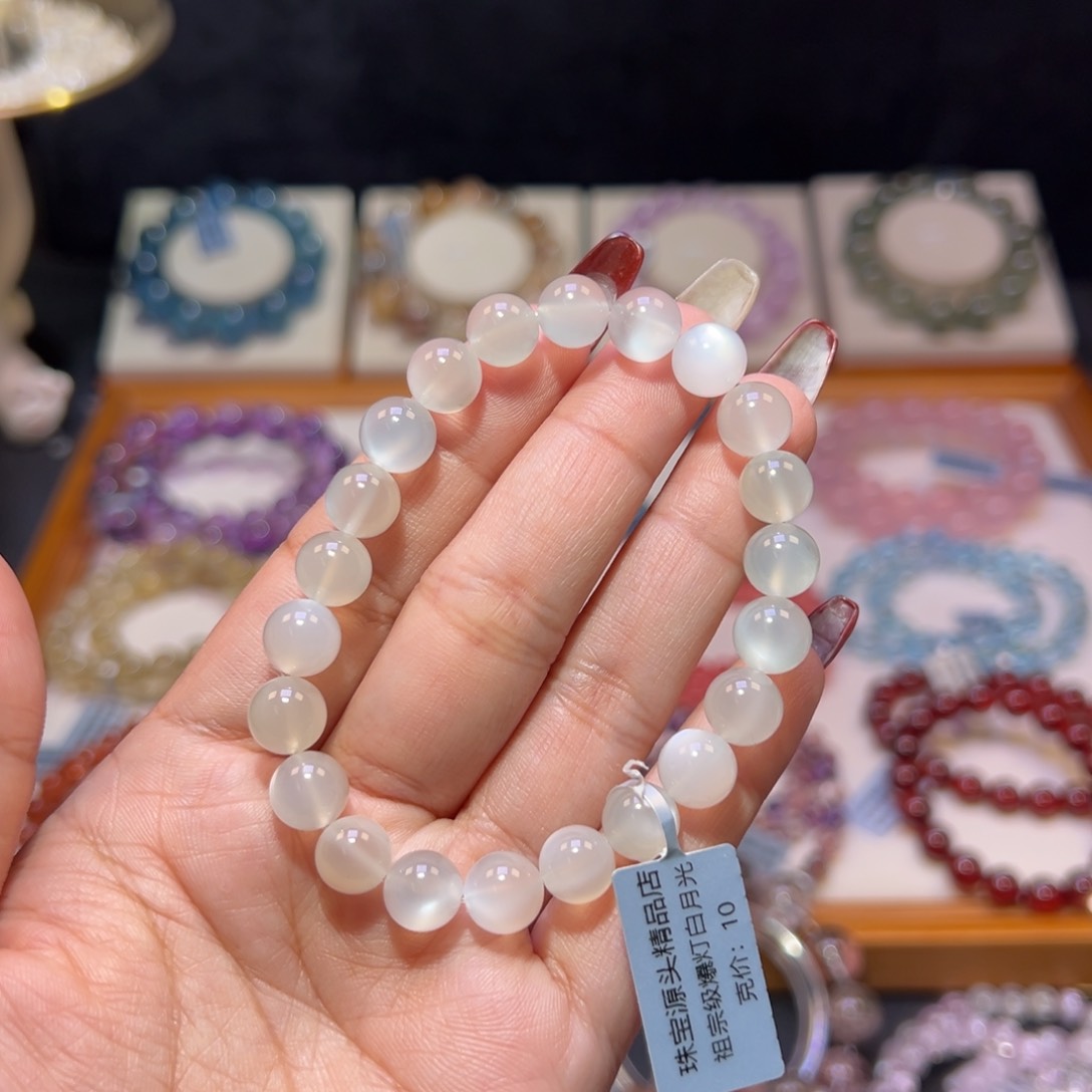 拉长石手串未镶嵌白月光8.6m m