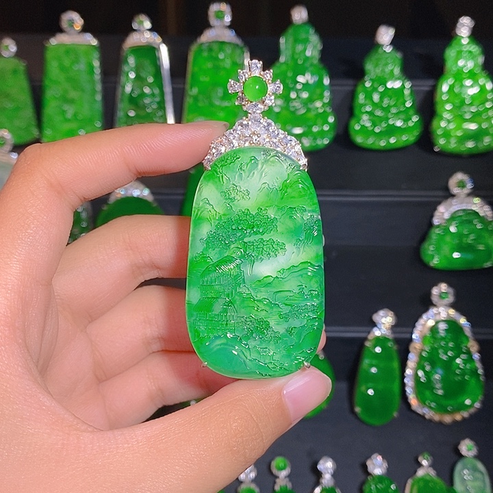 翡翠银S925镶嵌颈饰