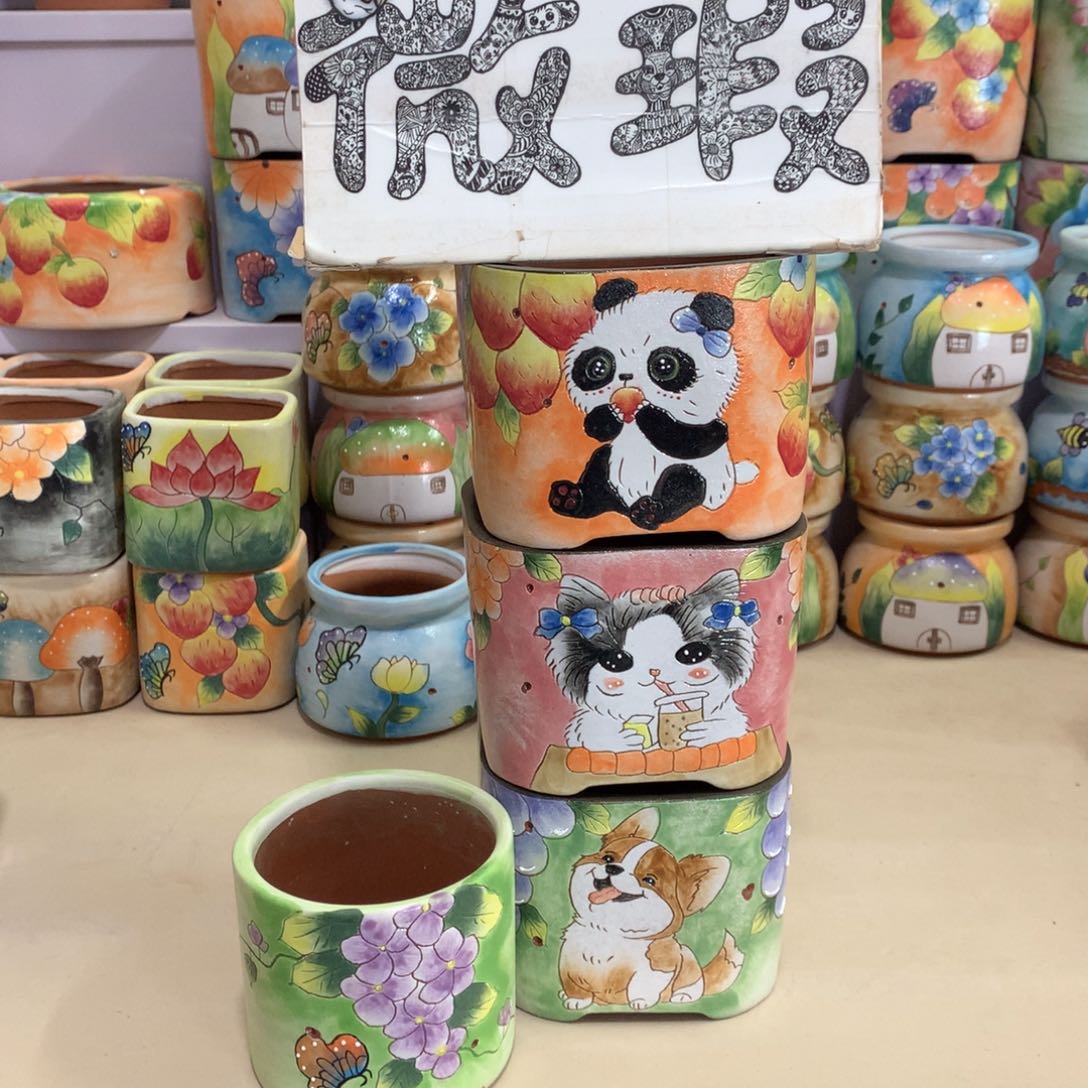 ！**！福利花盆，手绘花盆瑕疵