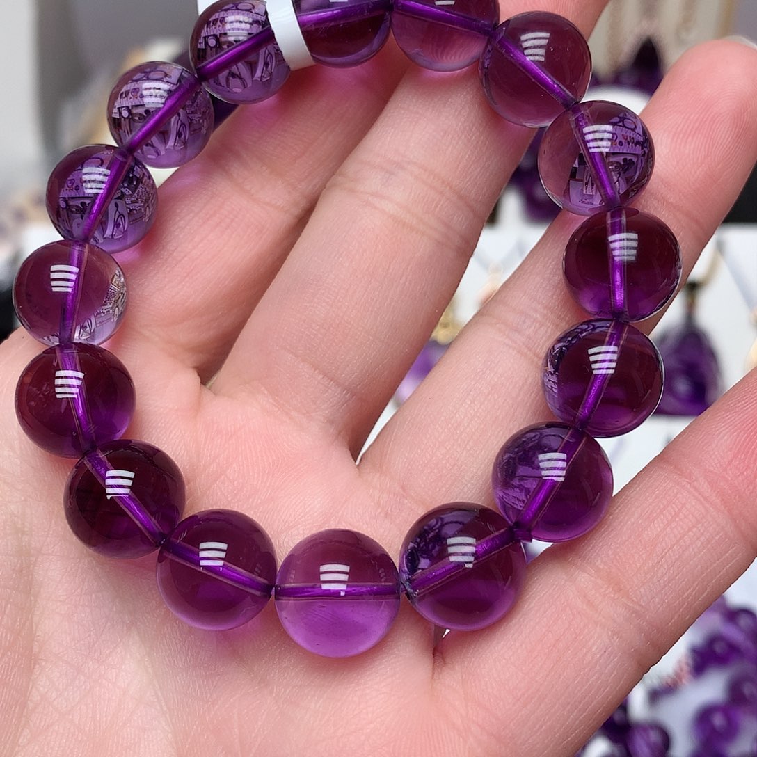紫晶巴西手串12m m未镶嵌