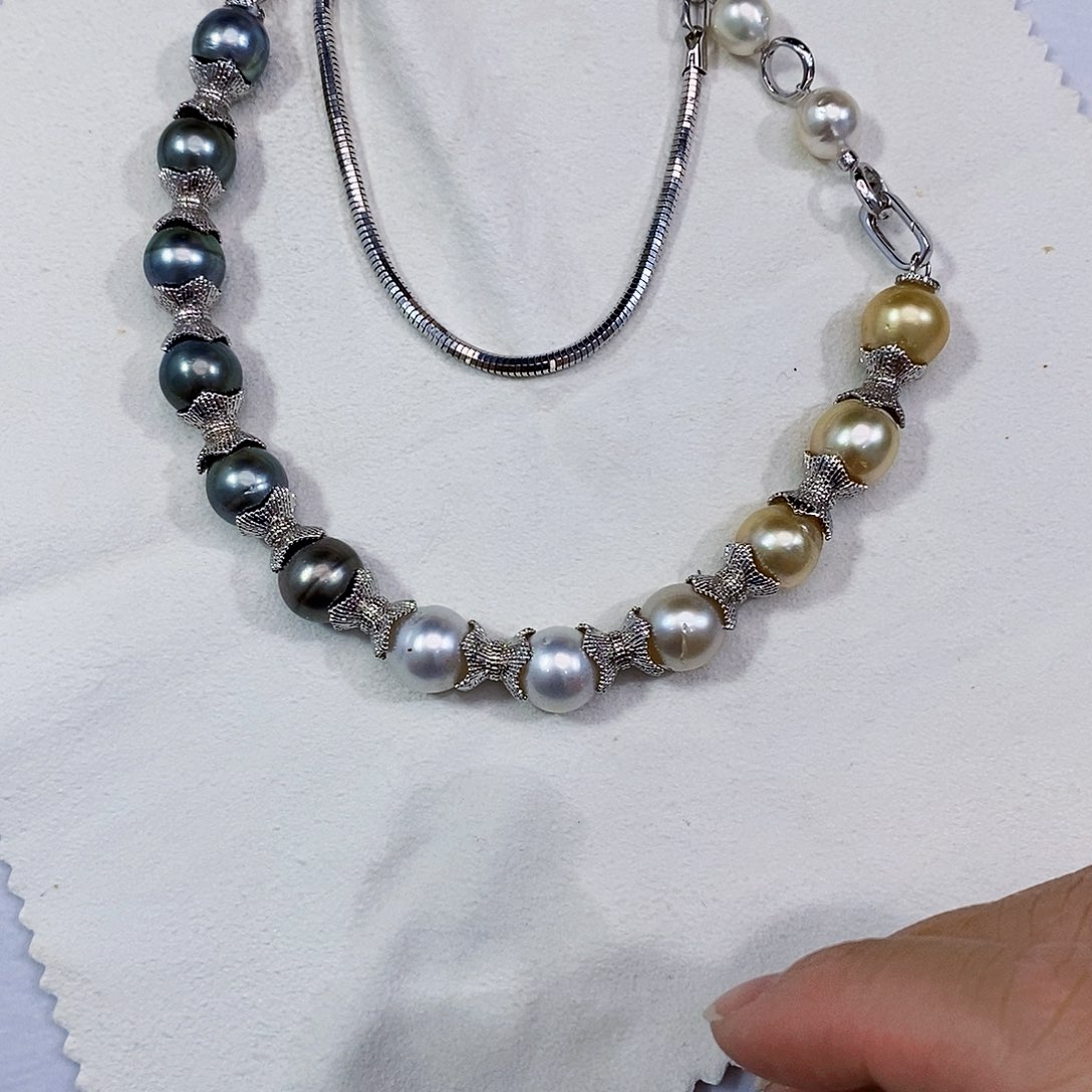 银S925镶嵌海水珍珠设计款混彩项链刘*艳