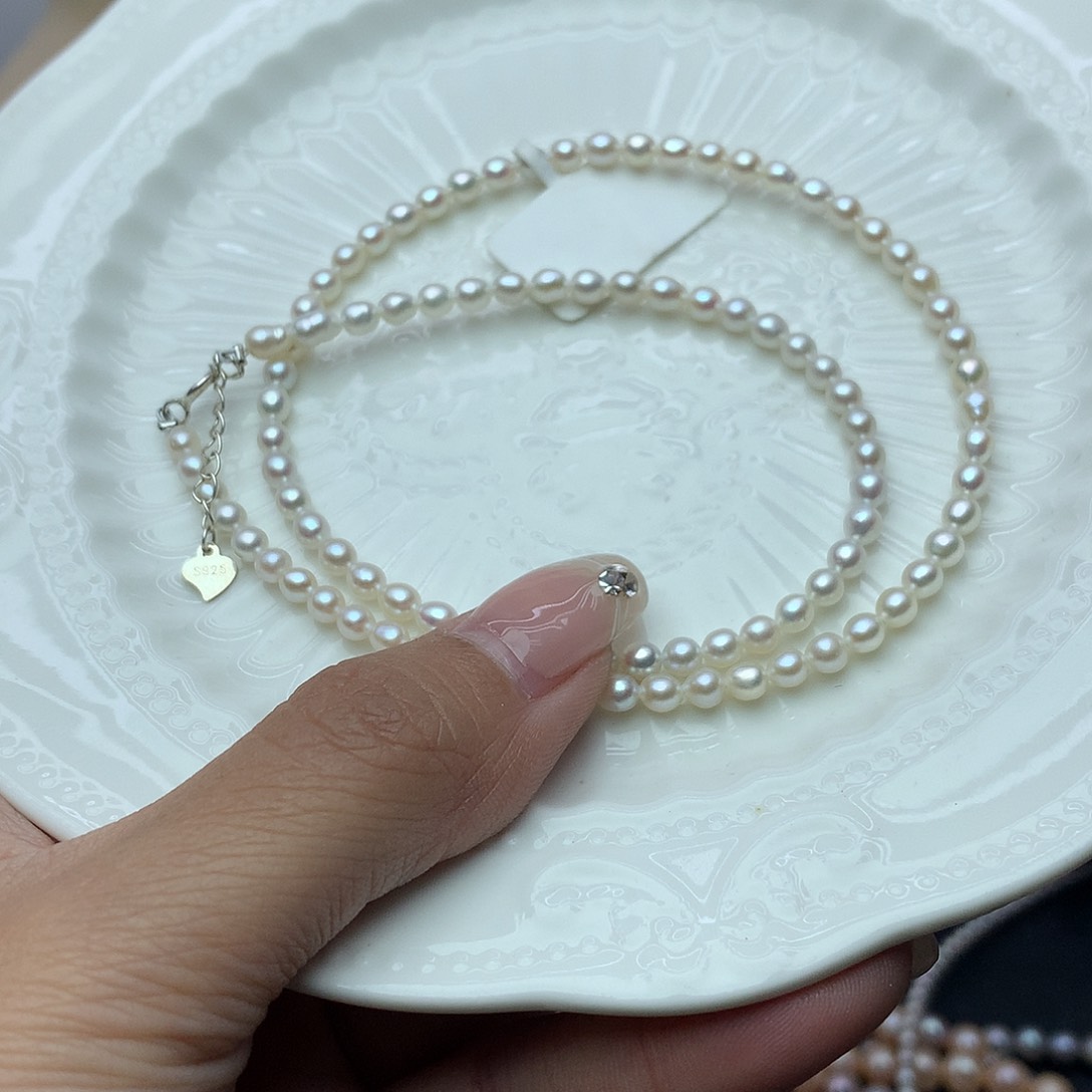 淡水珍珠3-4未镶嵌x17项链