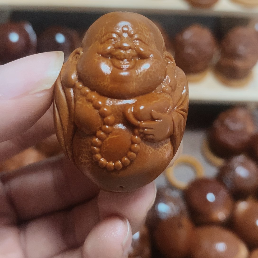 橄榄核把件弥勒单颗