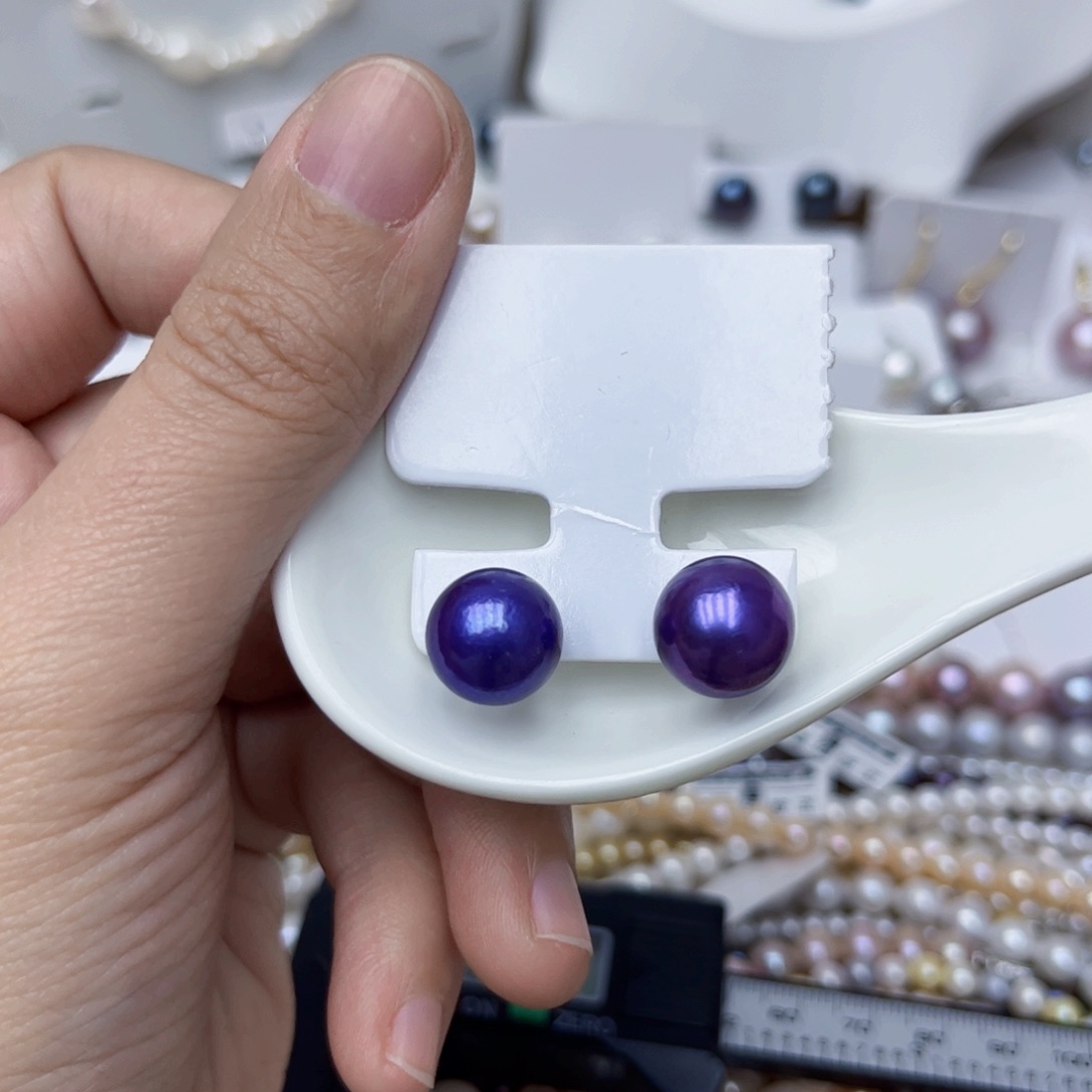 淡水珍珠耳饰银S925镶嵌