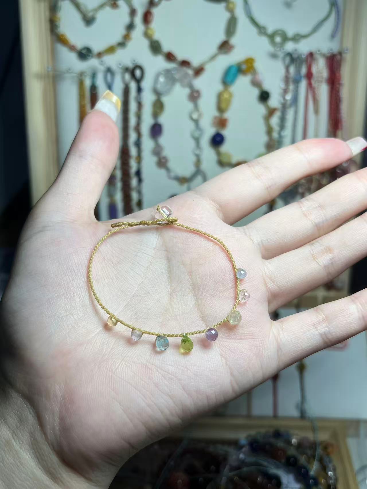 非金属布艺手链 【八彩小多宝】萧章·7切面+1水滴·糖果色仙女链