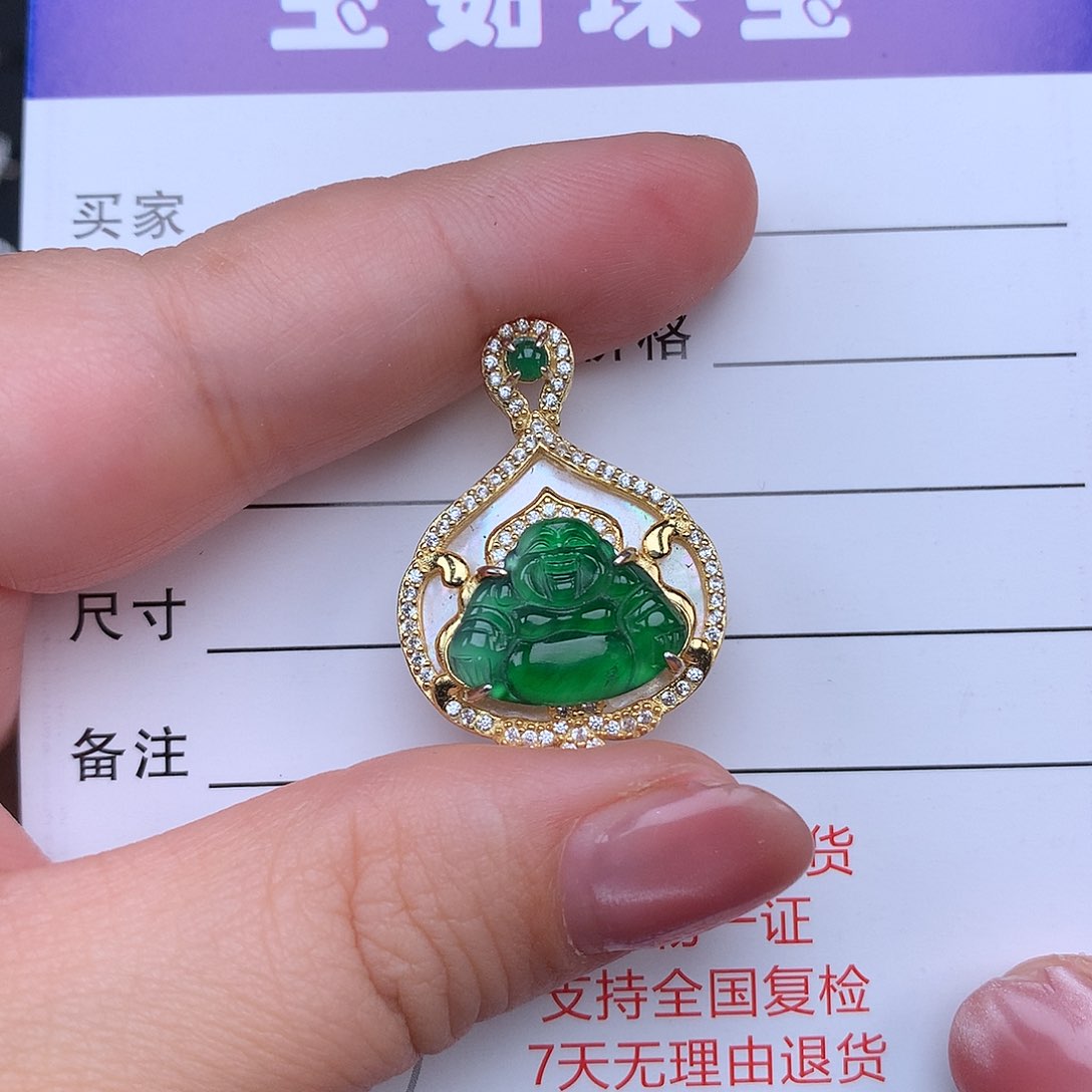 翡翠颈饰银S925镶嵌项链925