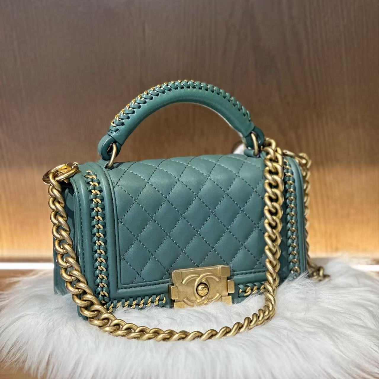 99新 Chanel/香奈儿 飞小雨Fisoy/手柄宫廷LEBOY斜挎包