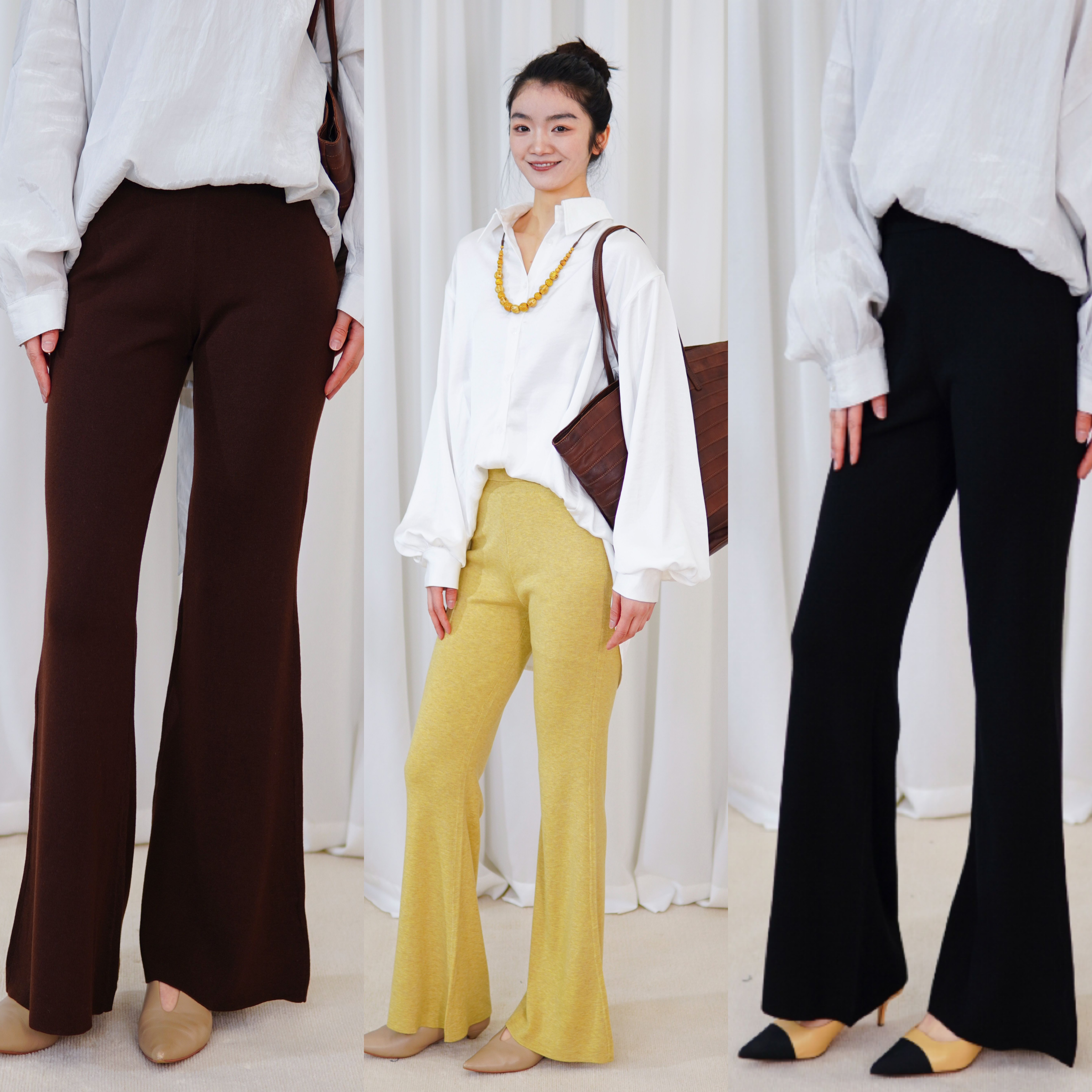 CHUN·「福森特针织鱼尾裤」时尚休闲百搭宽松简约减龄设计感慵懒风