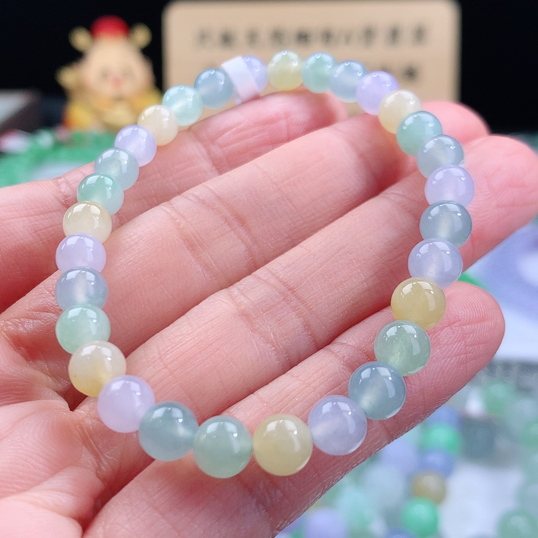 翡翠手链未镶嵌卡6mm