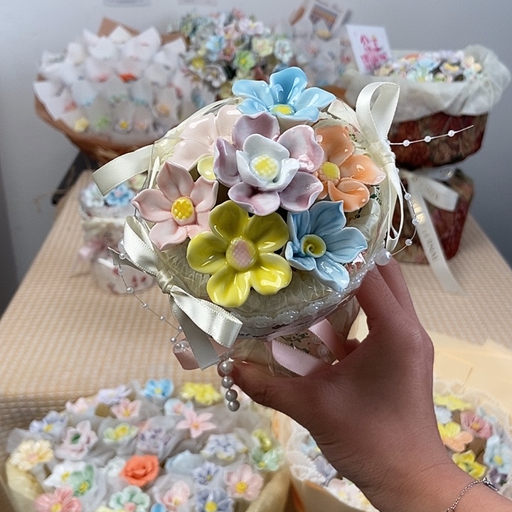 X***陶摆件陶瓷花花真好看