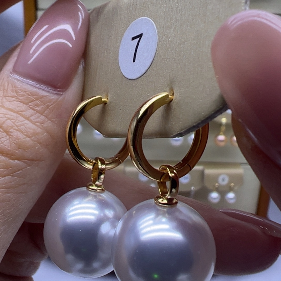 淡水珍珠耳饰银S925镶嵌