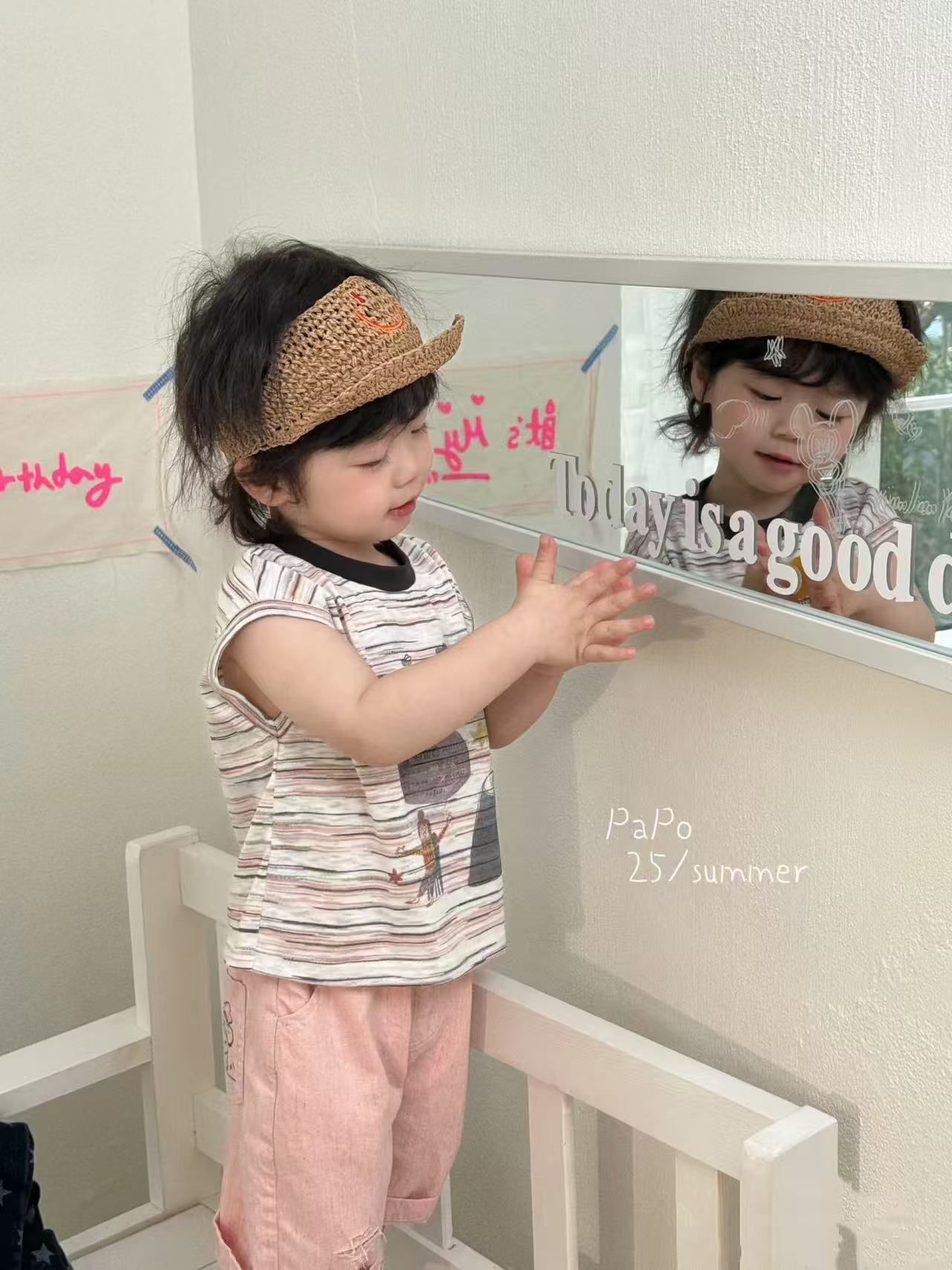 【现货】19.99米PAPO男童夏装T恤2025新款儿童薄款短袖男孩宽松帅气