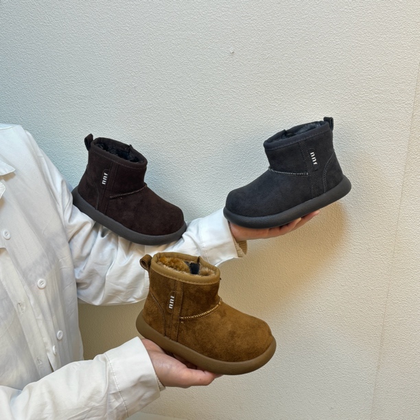 新款中小童加绒大棉防滑拉链棉鞋