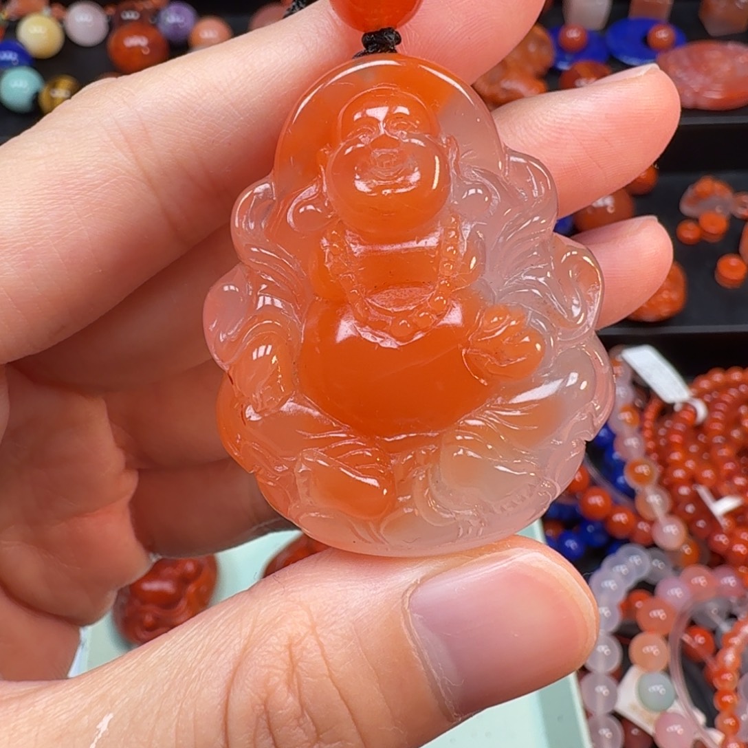 南红玛瑙未镶嵌弥勒佛