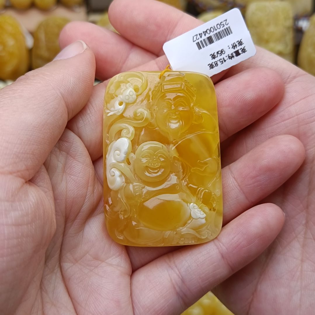 蜜蜡吊坠(不含链)未镶嵌财富一生