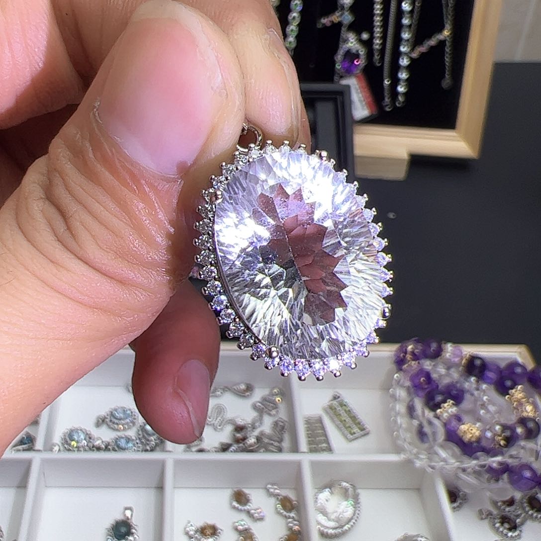 紫晶珠宝半成品银S925镶嵌
