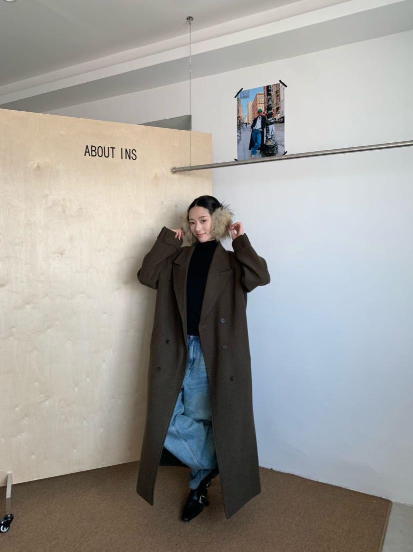 米古古 ABOUT# 897-福 韩系贵气中长款毛呢百搭大衣（衣长124）