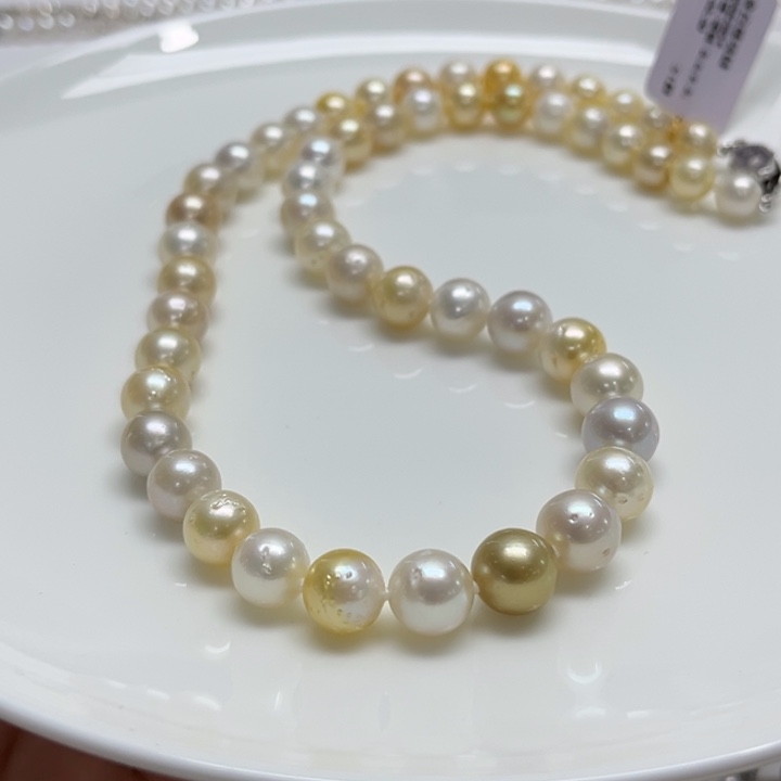 项链银S925镶嵌海水珍珠6-9.5mm85号