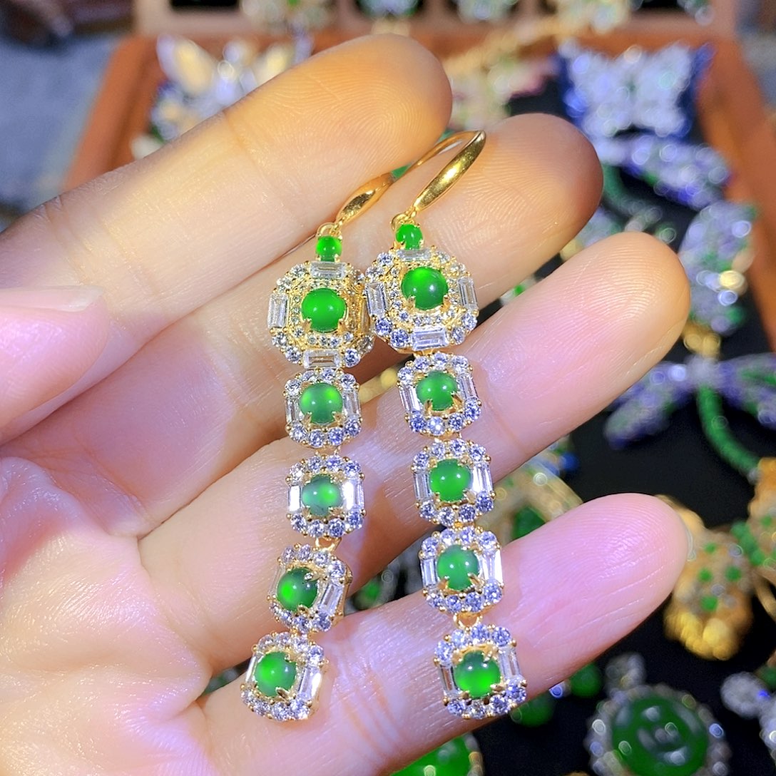 吊坠(不含链)银S925镶嵌翡翠