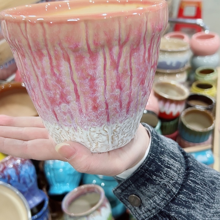 有孔.凑满10元发货多肉陶瓷花盆！